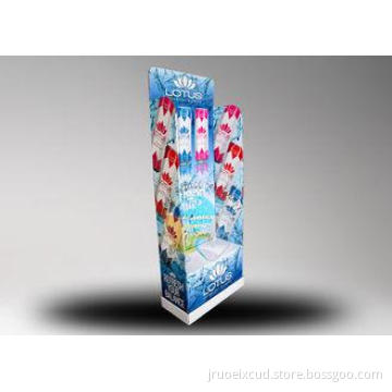 4C Printing Corrugated Floor Bottles Display Stand , Bevera